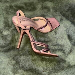 Bebe Blush Embellished Heels